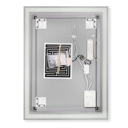 Emuca Heracles Specchio da bagno con illuminazione LED frontale e decorativa, AC 230V 50Hz, 34W, Tecnoplastica e Vetro