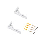 Emuca Set di supporti pieghevoli, lunghezza 203 mm, Acciaio, Verniciato bianco