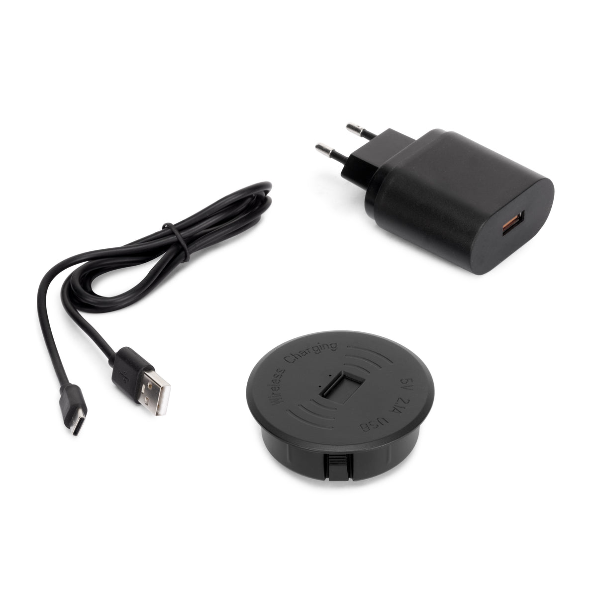 Caricatore mobile di superficie wireless USB-A Airtop 2 (Ø60 mm)