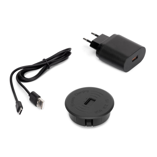 Caricatore mobile di superficie wireless USB-A Airtop 2 (Ø60 mm)