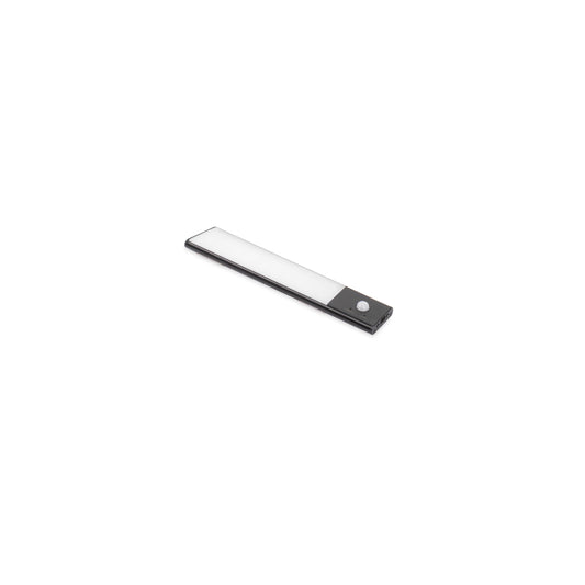 Emuca Lampada LED ricaricabile con USB Kaus Black con sensore di movimento, L240mm, Tecnoplastica e Alluminio, Verniciato nero