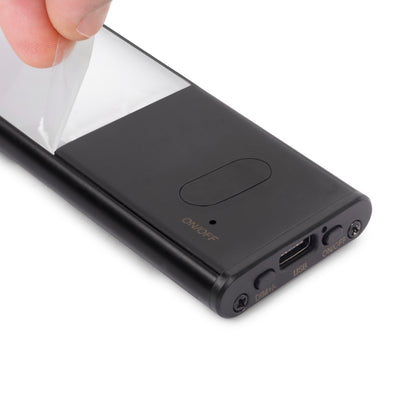 Emuca Lampada LED ricaricabile con USB Kaus Black con sensore di prossimità, L400mmPlastica e Alluminio, Verniciato nero