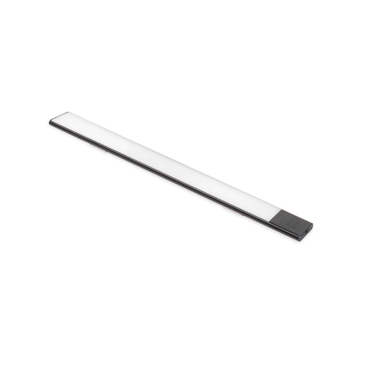 Emuca Lampada LED ricaricabile con USB Kaus Black con sensore di prossimità, L400mmPlastica e Alluminio, Verniciato nero