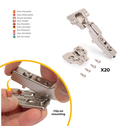Kit cerniera mezzo collo X92 con chiusura ammortizzata e basette per vite