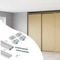 Emuca Kit di ferramenta per armadio 2 con porte scorrevoli e chiusura soft Flow con binari di superficie 2,35 m, pannelli non inclusi, Anodizzato opaco