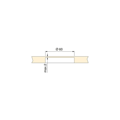 Emuca Caricabatterie wireless nascosto Airtop 2, D.60mm, 5V DC 2A (Qi-10W), Tecnoplastica, Nero