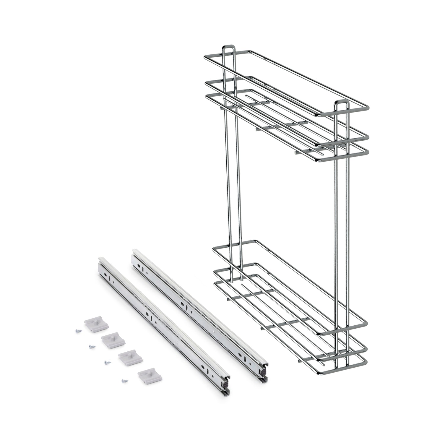 Emuca Portabottiglie estraibile SupraMax, modulo 150 mm, Acciaio, Cromato lucido