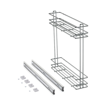 Emuca Portabottiglie estraibile SupraMax, modulo 150 mm, Acciaio, Cromato lucido