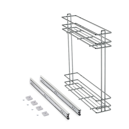 Emuca Portabottiglie estraibile SupraMax, modulo 150 mm, Acciaio, Cromato lucido