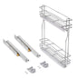 Emuca SupraMax Portabottiglie laterale estraibile SupraMax con chiusura soft, modulo 150 mm, Acciaio, Cromato
