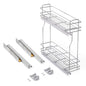 Emuca SupraMax portabottiglie laterale estraibile SupraMax con chiusura soft, modulo 200 mm, Acciaio, Cromato lucido