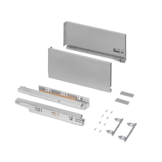 Emuca Cassetto esterno Vertex 40kg altezza 178mm, profondità 400mm, Acciaio, Grigia verniciato