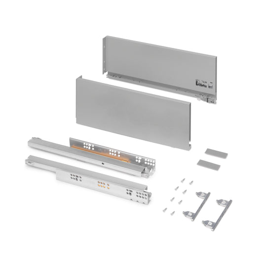 Emuca Cassetto esterno Vertex 40kg altezza 178mm, profondità 450mm, Acciaio, Grigio verniciato