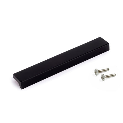 Emuca Lotto di 5 maniglie per mobili Brema, L160mm, interasse 128mm, Alluminio, Anodizzato nero
