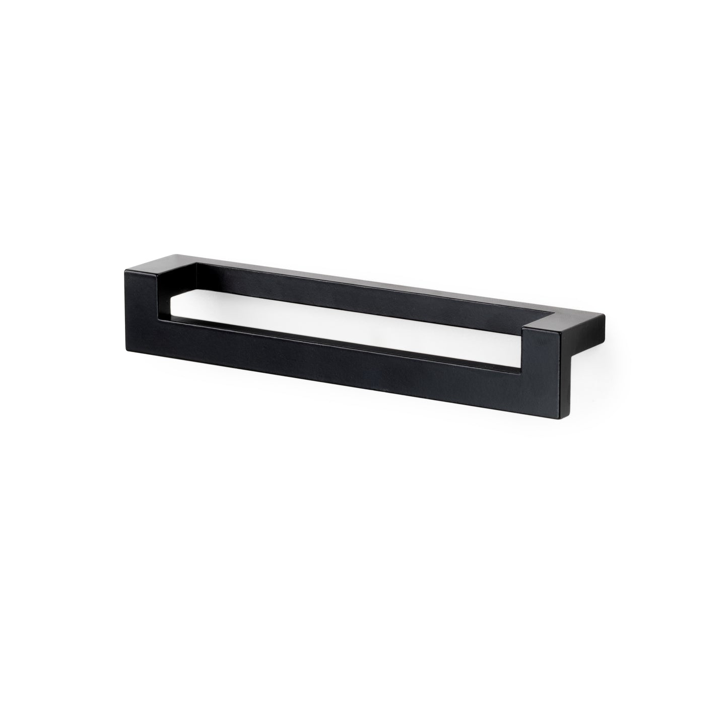 Emuca Lotto di 5 maniglie per mobili Ribarroja, L144mm, interasse 128mm, Zama, Verniciato nero