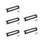 Emuca Lotto di 5 maniglie per mobili Ribarroja, L144mm, interasse 128mm, Zama, Verniciato nero
