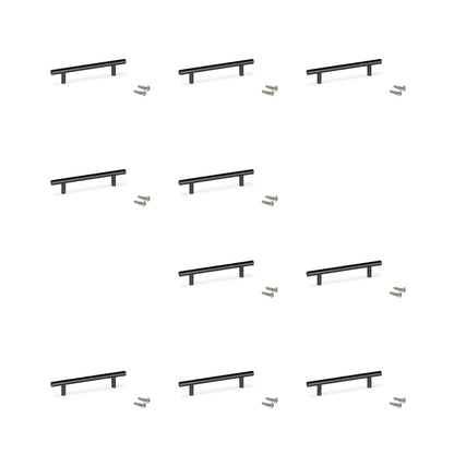 Emuca Lotto di 10 maniglie per mobili Miami, L272mm, interasse 192mm, Acciaio inossidabile, Verniciato nero