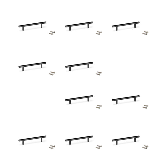 Emuca Lotto di 10 maniglie per mobili Miami, L272mm, interasse 192mm, Acciaio inossidabile, Verniciato nero