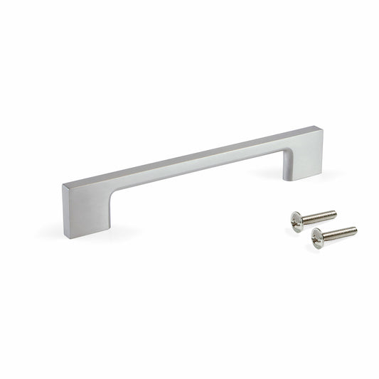 Emuca Lotto di 5 maniglie per mobili Paiporta, L192mm, interasse 160mm, Zama, Nichel satinado