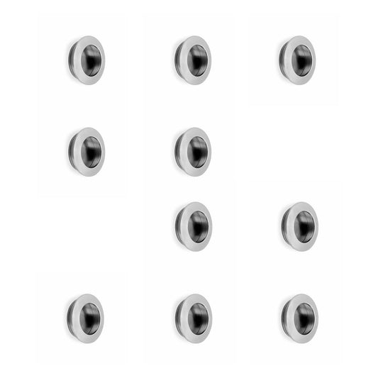 Emuca Lotto di 10 pomoli per mobili Benetusser, diametro 41mm, Zama, Nichel satinato