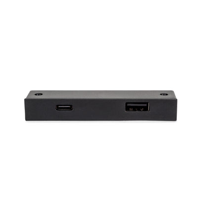 Emuca Connettore USB A e C per la ricarica di Lynx, 81x12 mm, per montaggio a incasso o in superficie, Tecnoplastica, Nero
