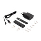 Emuca Connettore USB A e C per la ricarica di Lynx, 81x12 mm, per montaggio a incasso o in superficie, Tecnoplastica, Nero