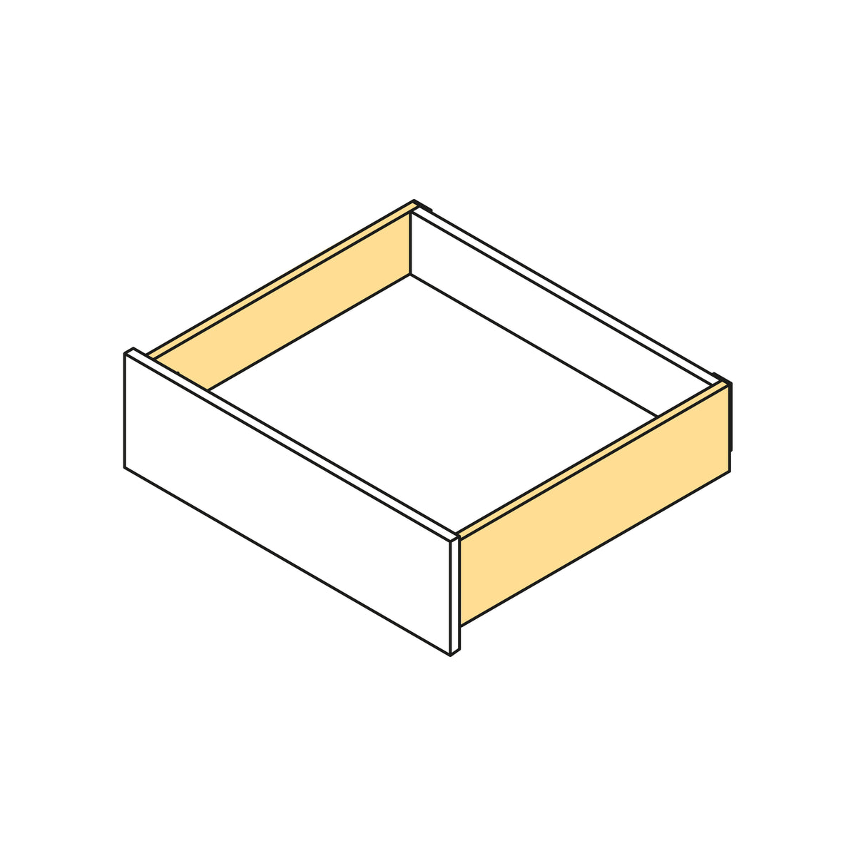Cassetto esterno Vertex 40kg altezza 131mm per pannello da 18mm