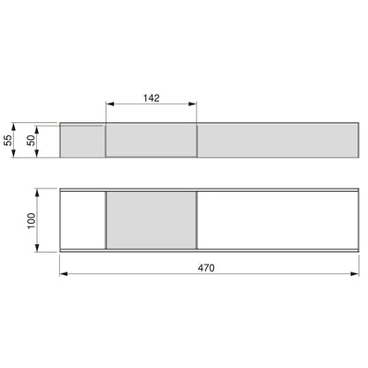 Emuca Organizzatore per cassetto Orderbox, 100x470 mm, Acciaio e Legno, Grigio antracite