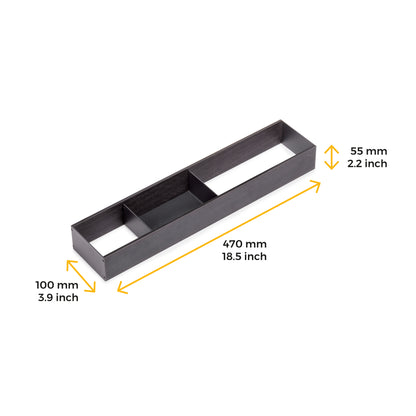 Emuca Organizzatore per cassetto Orderbox, 100x470 mm, Acciaio e Legno, Grigio antracite