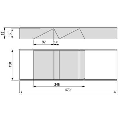 Emuca Organizzatore inclinato per cassetto Orderbox, 150x470 mm, Acciaio e Legno, Grigio antracite
