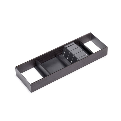 Emuca Portacoltelli per cassetto Orderbox, 150x470 mm, Acciaio e Legno, Grigio antracite
