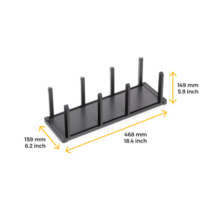 Emuca Portapiatti verticale per cassetto Orderbox, 159x468 mm, Alluminio e Tecnoplastica, Grigio antracite