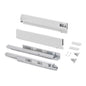 Emuca Cassetto esterno Vertex con regolazione 3D altezza 93mm, 40kg, profondità 350mm, Acciaio, Verniciato bianco