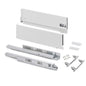 Emuca Cassetto esterno Vertex con regolazione 3D altezza 178mm, 40kg, profondità 350mm, Acciaio, Verniciato bianco