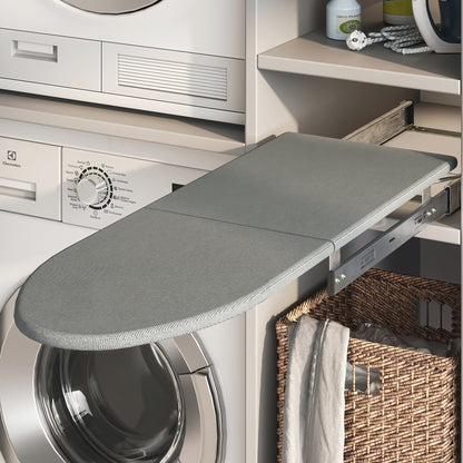 Emuca Tavola da stiro Iron 2, Acciaio e Legno, pieghevole ed estraibile per mobili Iron 2