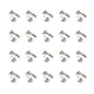 Emuca Lotto di 20 cerniere collo dritto X91N con basette montaggio misto, diametro 5x9,5 mm, altezza 0, Acciaio, Nichelato
