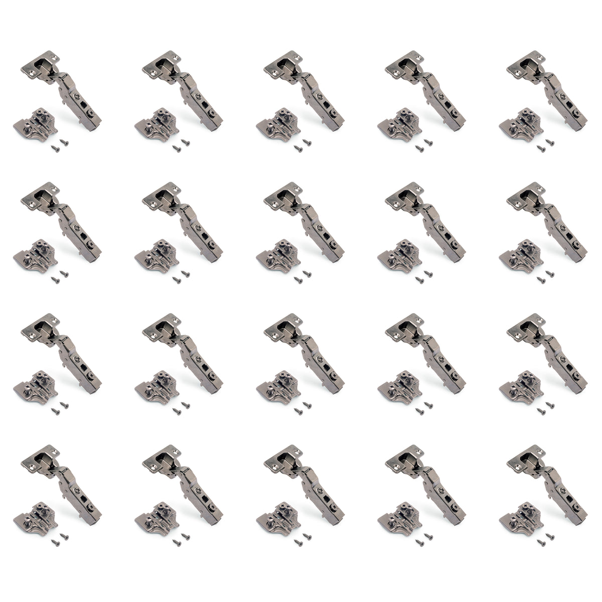 Kit cerniera mezzo collo X91 con chiusura ammortizzata, basette per vite