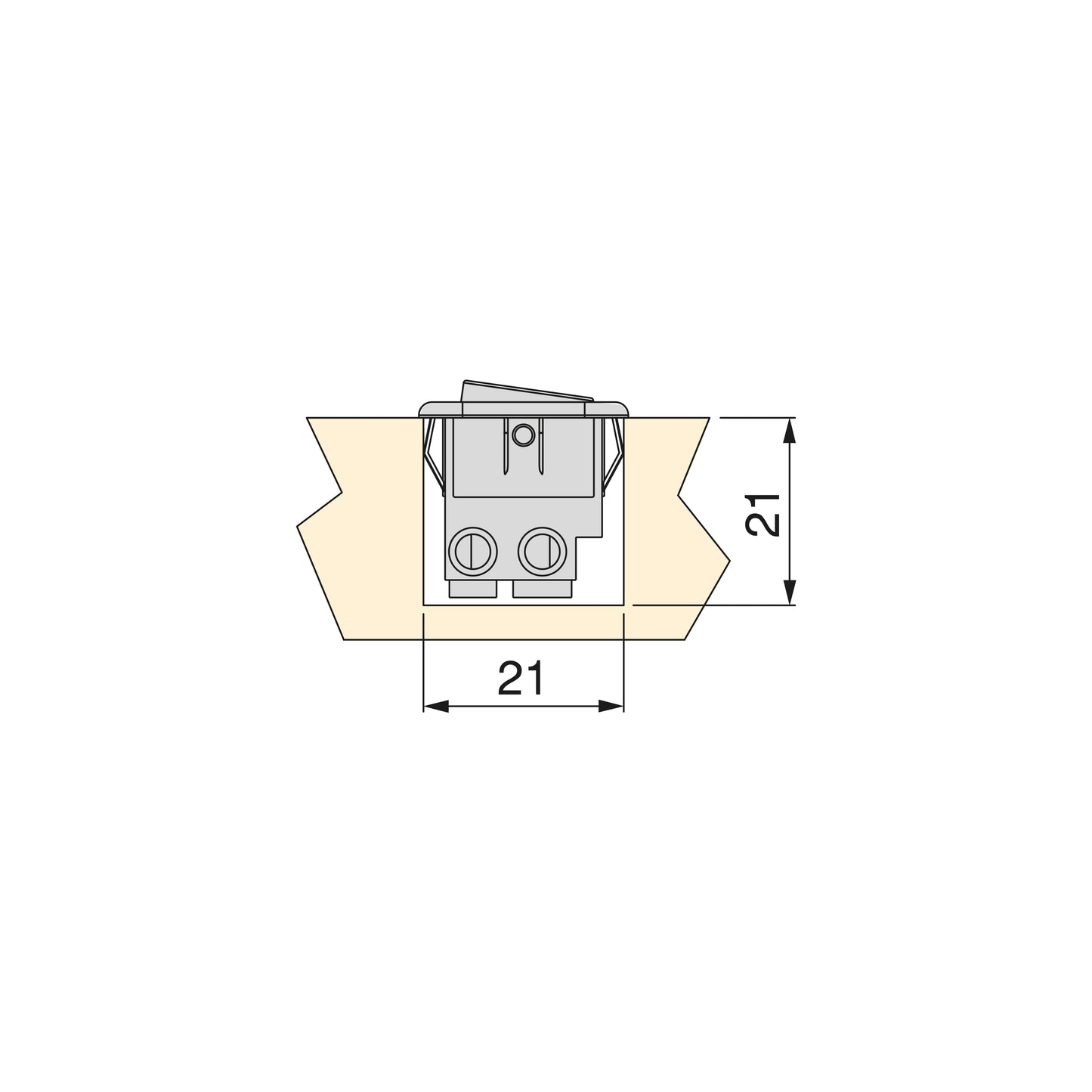 Emuca Lotto di 10 interruttori da incasso D21x21, Tecnoplastica, Bianco