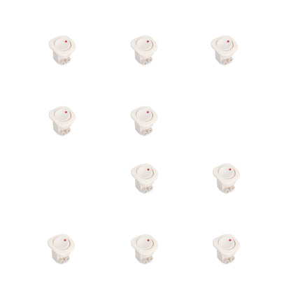 Emuca Lotto di 10 interruttori da incasso D21x21, Tecnoplastica, Bianco