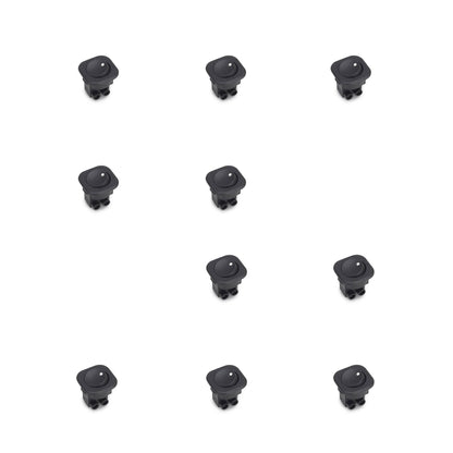 Emuca Lotto di 10 interruttori da incasso D21x21, Tecnoplastica, Nero