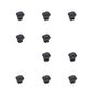 Emuca Lotto di 10 interruttori da incasso D21x21, Tecnoplastica, Nero