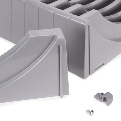 Emuca Kit di organizzatore di piatti per mobili, contiene fino a 13 piatti, Tecnoplastica, Grigia
