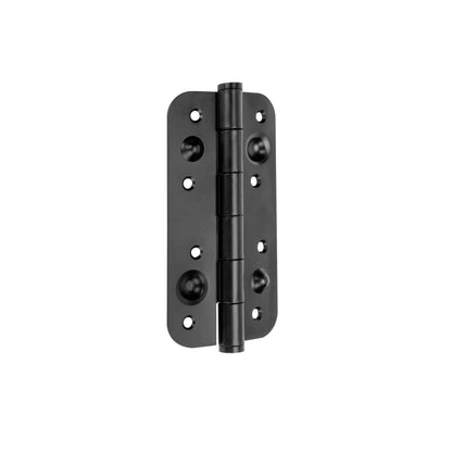 Emuca Lotto di 5 cerniere per porte di sicurezza, 150x80 mm, cerniere anti-leva con bordi arrotondati, senza perno di blocco, Acciaio, Nera