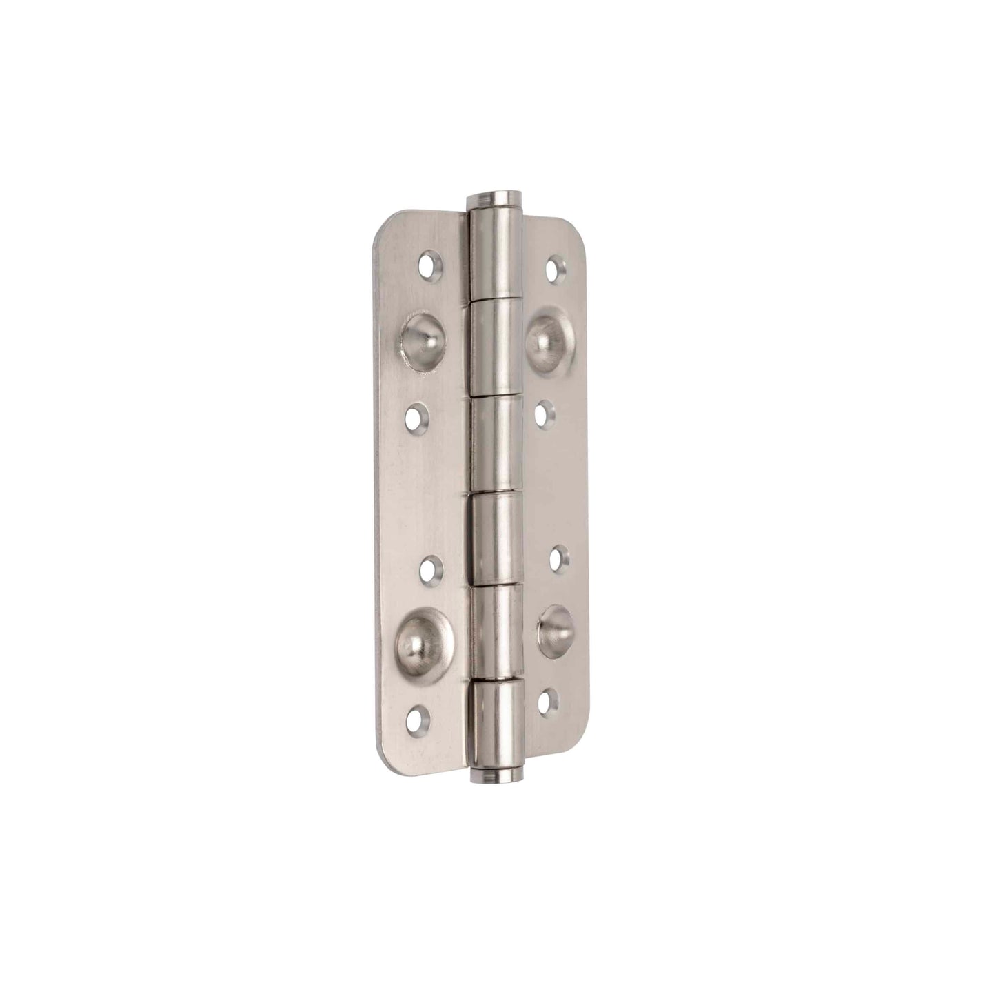 Emuca Lotto di 5 cerniere per porte di sicurezza, 150x80 mm, cerniere anti-leva con bordi arrotondati, senza perno di blocco, Acciaio, Nichel satinado