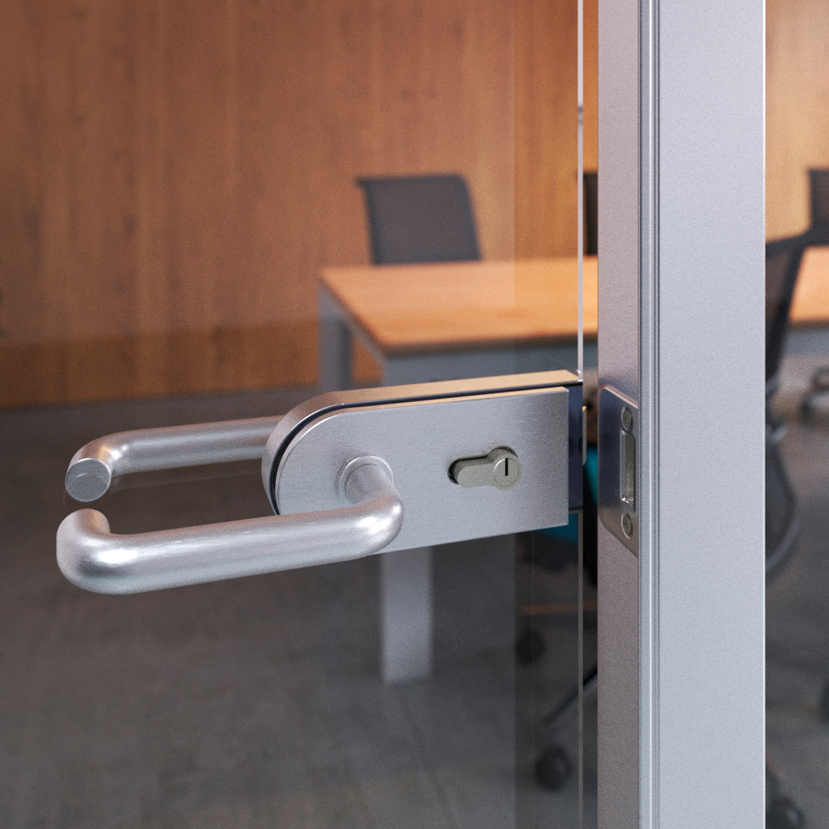 Kit di serratura per porta in vetro con telaio in legno