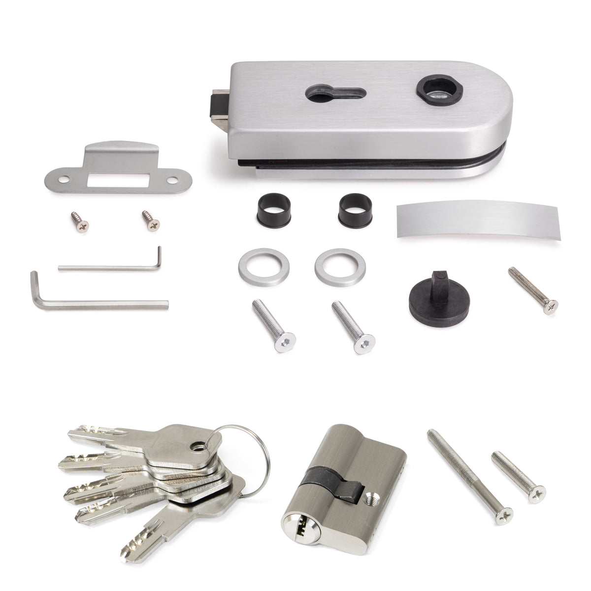 Kit di serratura per porta in vetro con telaio in legno