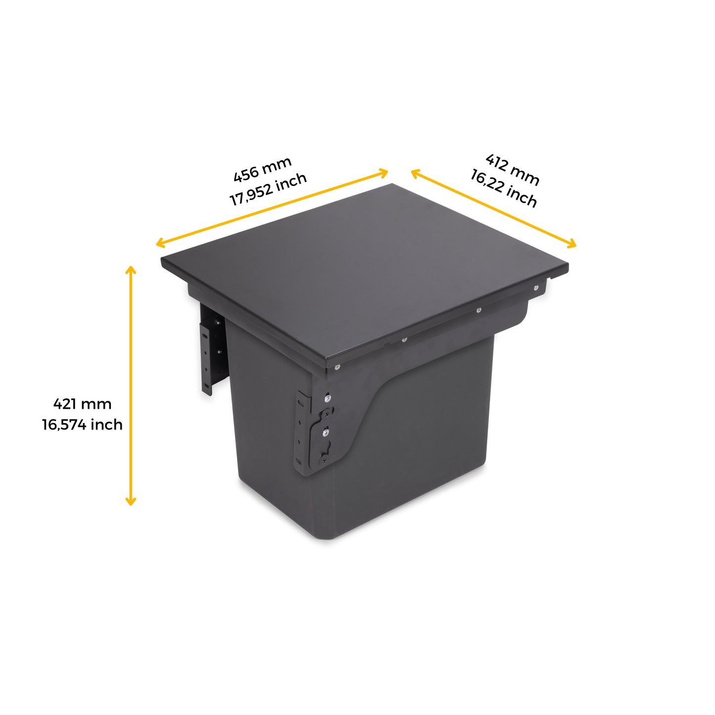 Emuca Recycle, contenitore per la raccolta differenziata da montare lateralmente sul mobile della cucina Recycle 1x35lt, Acciaio, Tecnoplastica Grigio antracite