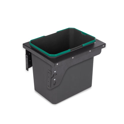 Emuca Recycle, contenitore per la raccolta differenziata da montare lateralmente sul mobile della cucina Recycle 1x35lt, Acciaio, Tecnoplastica Grigio antracite