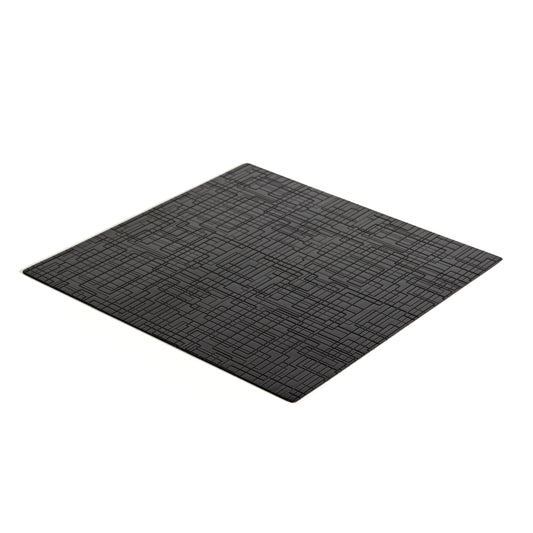 Emuca Tappetino antiscivolo per cassetti, Net, lunghezza 20m x 480mm, Tecnoplastica, Nero