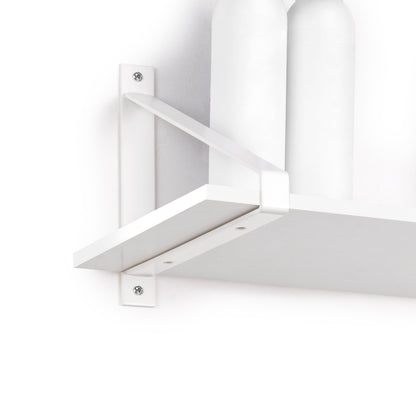 Emuca Set di supporti per mensole in legno Shelf con forma triangolare, Acciaio, Verniciato bianco